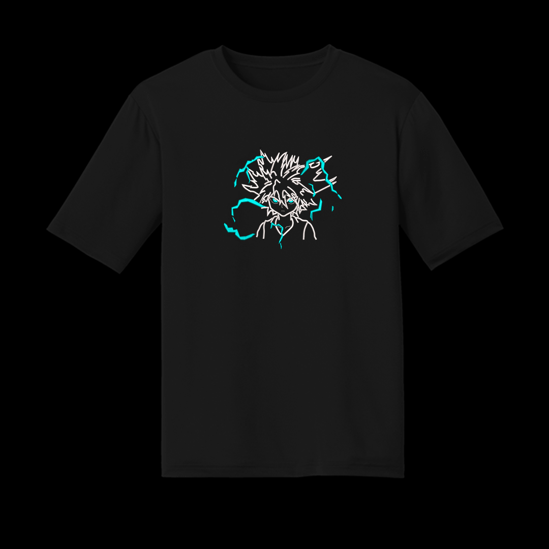 Polera Killua (rayos glow in the dark)