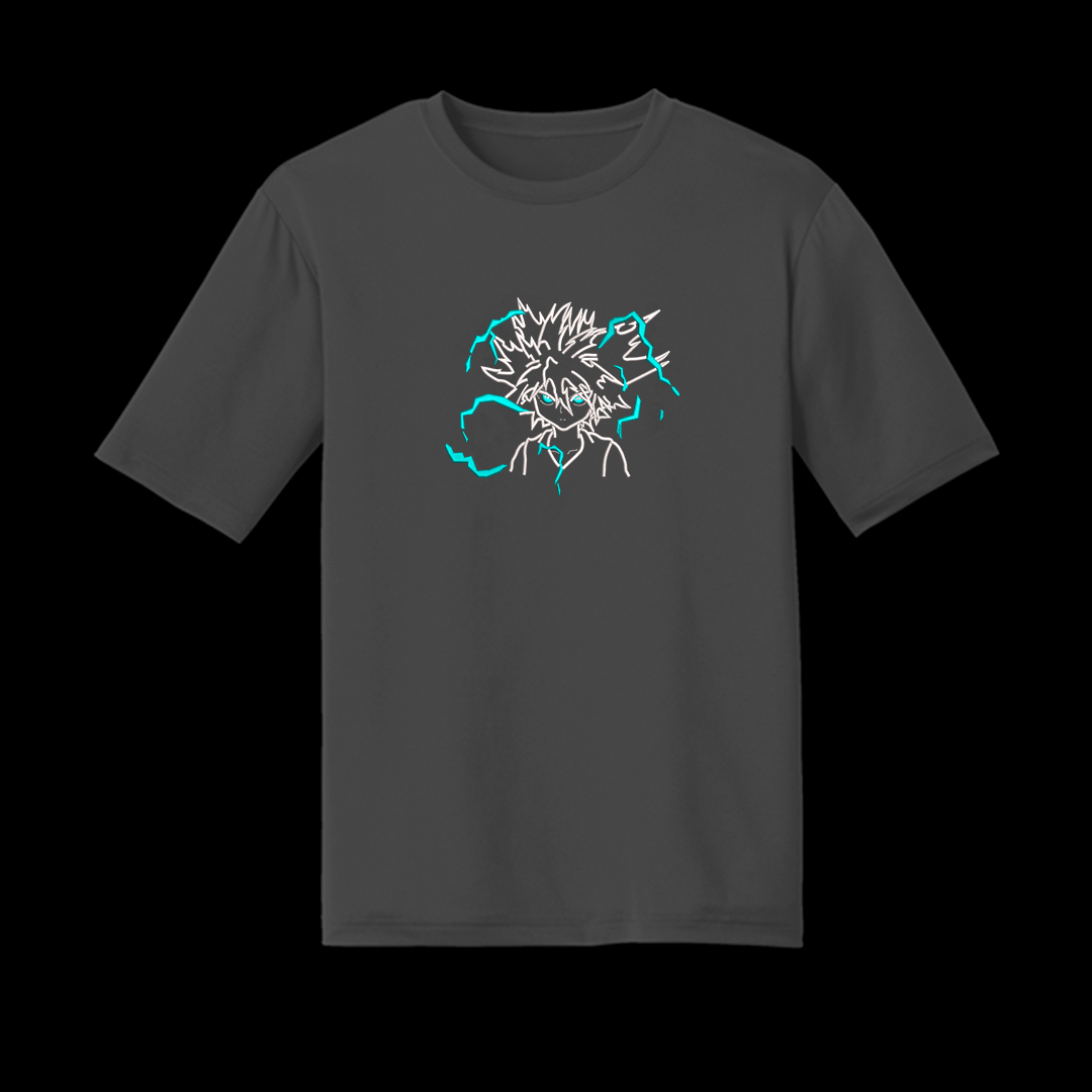 Polera Killua (rayos glow in the dark)